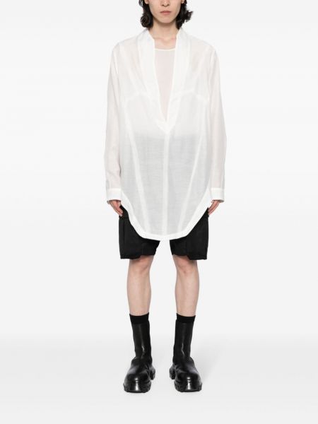 Chemise à col v transparente Julius blanc