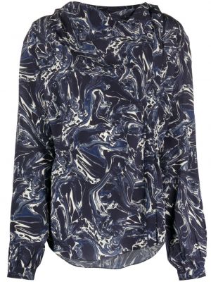 Копринена блуза с принт Isabel Marant синьо