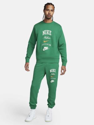 Хлопковый свитшот Nike зеленый
