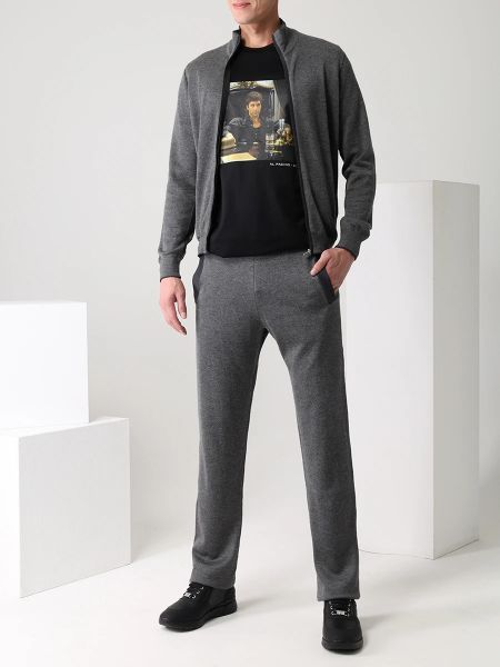 Кашемировый шелковый костюм Bertolo Luxury Menswear серый