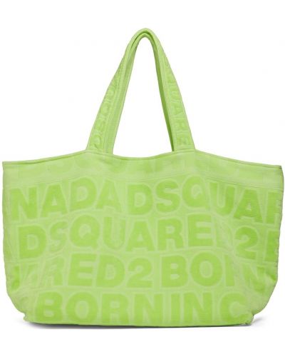 Žakárová shopper kabelka Dsquared2 zelená