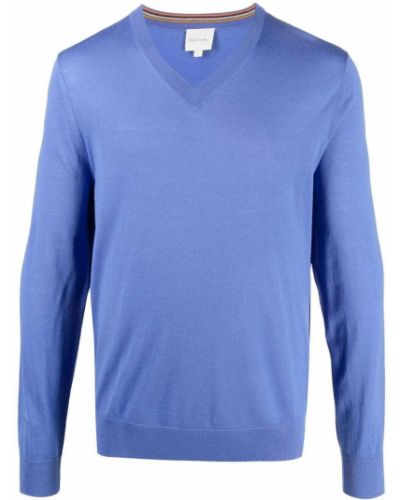 Jersey con escote v de tela jersey Paul Smith azul