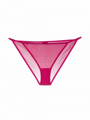 Pantalon culotte à imprimé en tulle Saint Laurent rose