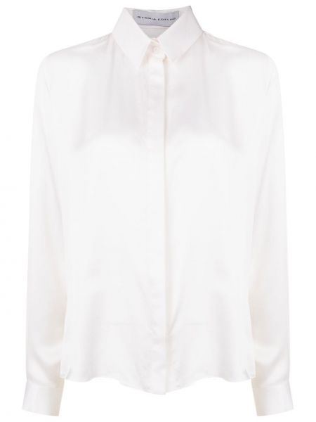Hedvábná košile s knoflíky Gloria Coelho bílá