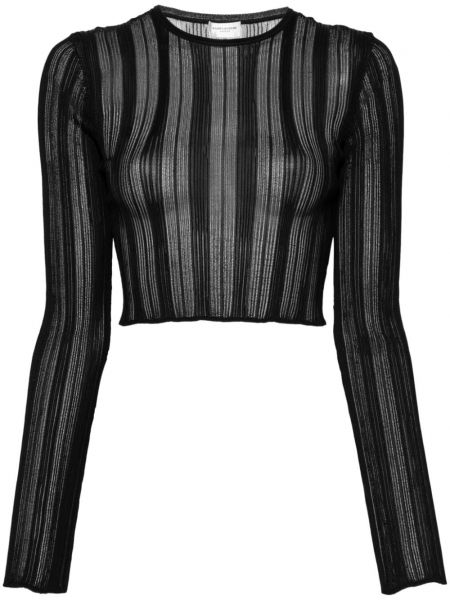 Haut en tricot transparent Saint Laurent noir