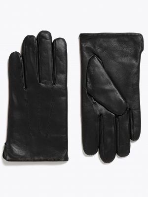 Кожаные перчатки Marks & Spencer черные