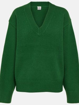 Maglione di lana di cachemire Toteme verde
