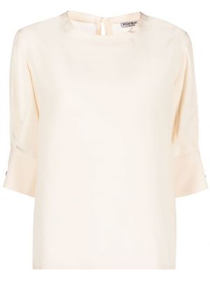Jedwabna bluzka Yves Saint Laurent Pre-owned beżowa