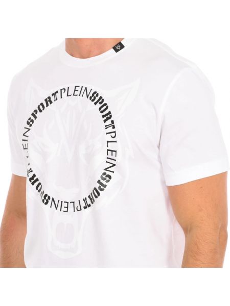 Koszulka z nadrukiem z krótkim rękawem Plein Sport biała