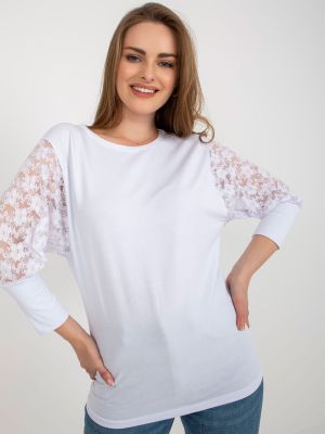 Блуза с дантела Fashionhunters бяло