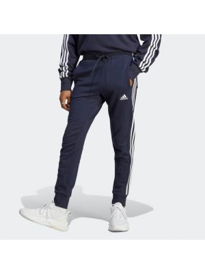 Pantalon de joggings en coton à rayures à rayures Adidas bleu
