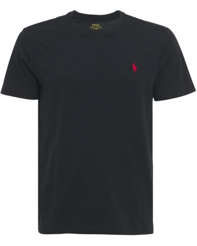 Camiseta de algodón de tela jersey Polo Ralph Lauren negro