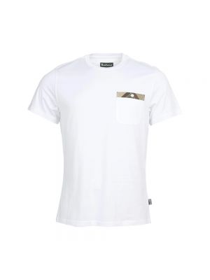 T-shirt mit taschen Barbour weiß