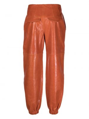 Kožené kalhoty Ulla Johnson oranžové