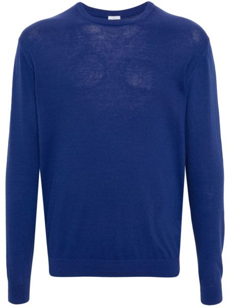 Памучен пуловер с кръгло деколте Malo синьо