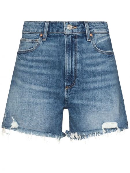 Hög midja jeansshorts Paige blå