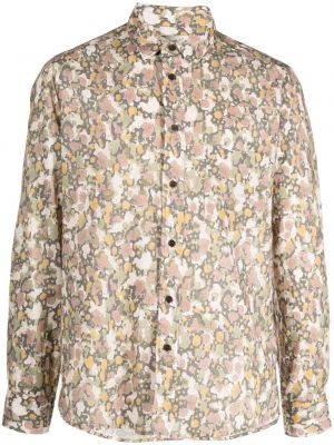 Kvetinová bavlnená košeľa s potlačou Isabel Marant béžová