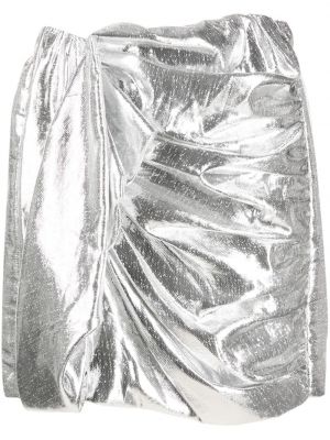 Drapované mini sukně Iro stříbrné
