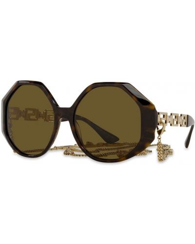 Gafas de sol con estampado geométrico Versace Eyewear marrón