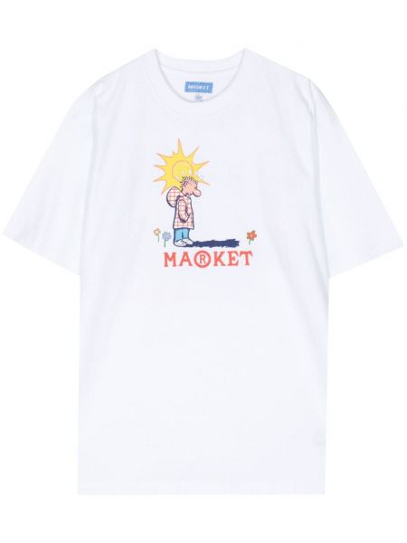 Medvilninis marškinėliai Market balta
