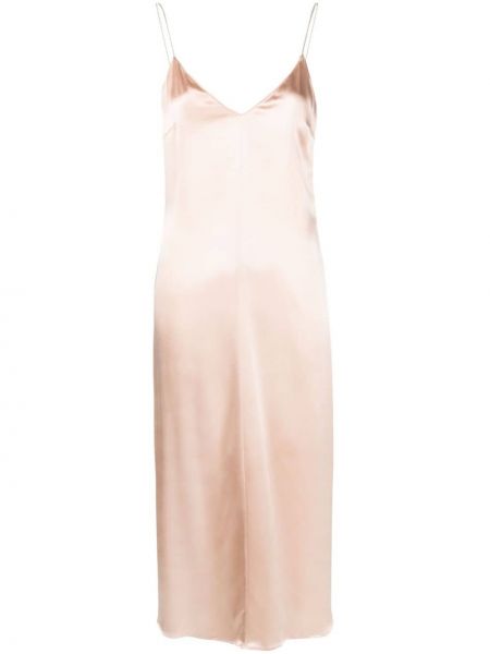 Сатенена миди рокля Fabiana Filippi розово