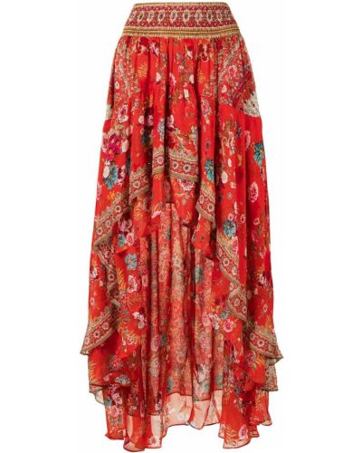 Falda de flores con estampado Camilla rojo