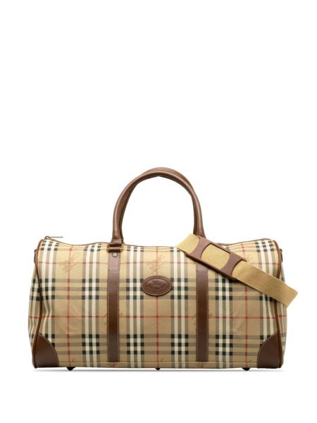 Kockovaná cestovná taška Burberry Pre-owned