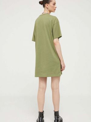 Oversized bavlněné mini šaty Vans zelené