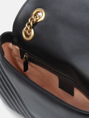 Usnjena usnjena crossbody torbica Gucci