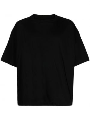 T-shirt di cotone con scollo tondo Fumito Ganryu nero