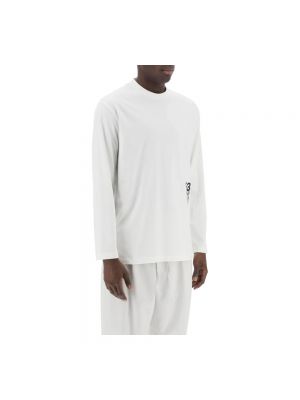 Camiseta de manga larga con estampado con efecto degradado Y-3 blanco