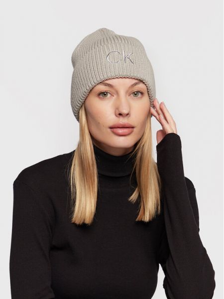 Kepurė Calvin Klein pilka