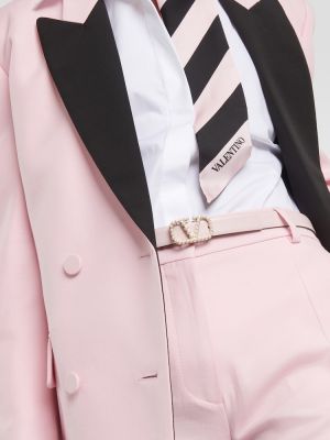 Megfordítható bőr öv Valentino Garavani rózsaszín