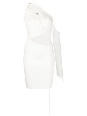 Асиметрична коктейлна рокля Manuri бяло