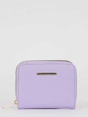 Шкіряний гаманець на блискавці зі штучної шкіри Defacto фіолетовий