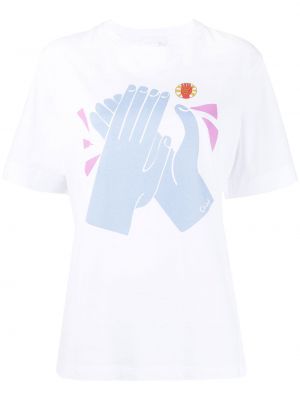 Camiseta con estampado Chloé blanco