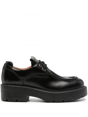 Pantofi oxford cu șireturi din dantelă chunky Miu Miu negru