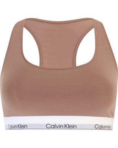 Calvin Klein Underwear Podprsenka  tmavobéžová / čierna / biela