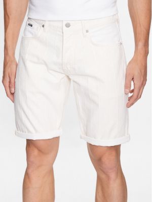Shorts en jean à rayures large Pepe Jeans blanc