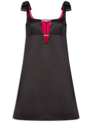 Saténové koktejlové šaty Nina Ricci černé