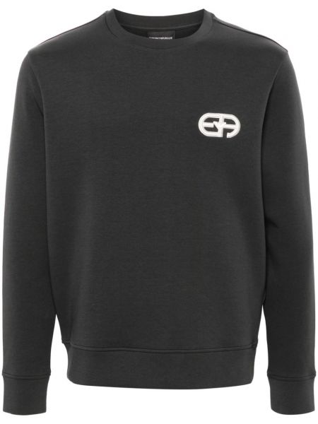 Trøje broderet sweatshirt Emporio Armani grå