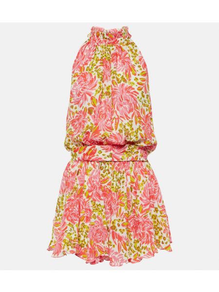 Платье в цветочек с принтом Poupette St Barth розовое