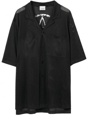 Košeľa na gombíky s krátkymi rukávmi s vreckami Burberry - čierna