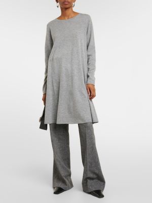 Mini vestido de lana de cachemir con estampado de cachemira Jardin Des Orangers gris