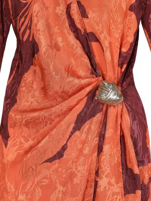 Vestido midi de tejido jacquard Johanna Ortiz naranja