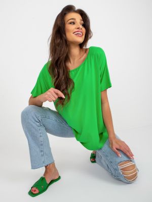 Блуза з коротким рукавом оверсайз Fashionhunters зелена