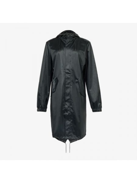 Пальто с капюшоном Rains черное