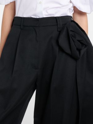 Květinové rovné kalhoty Simone Rocha černé