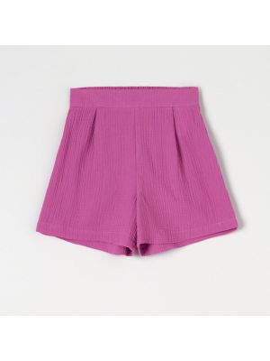 Pantaloni scurți din bumbac Sinsay violet