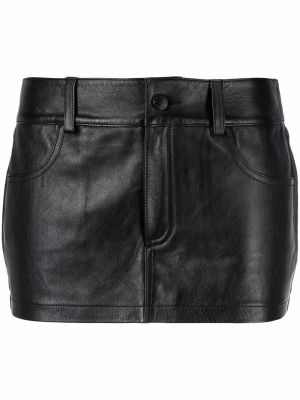 Shorts taille basse en cuir Alexander Wang noir